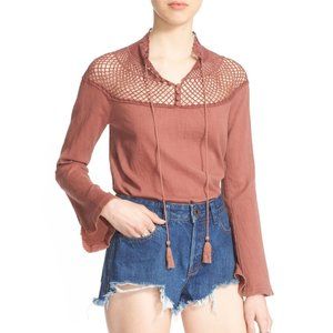 FREE PEOPLE On the Island Blouse, Spice, XS
